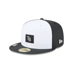 Tampa Bay Rays 2026 Clubhouse Black & White 59FIFTY Fitted Hat