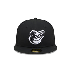 Baltimore Orioles Black and White Basic 59FIFTY Fitted Hat